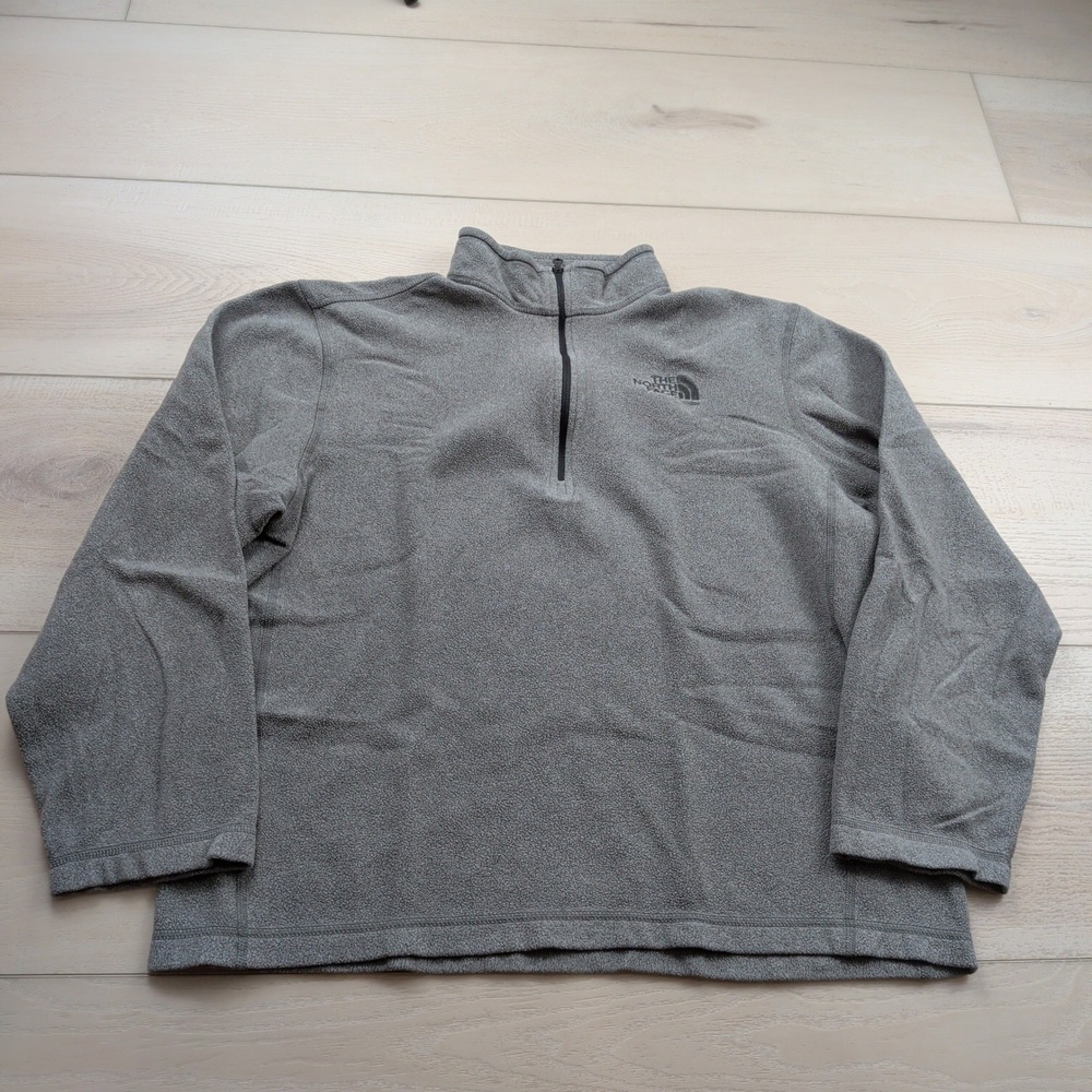 The North Face Mens Gray TKA 100 Glacier Quarter Zip Fleece Pullover Medium